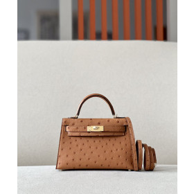 Hermes Kelly Mini HSS Epsom Gold(37) And Craie(10)Gold Hardware Brown