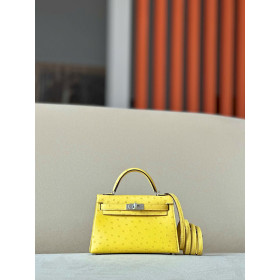 Hermes Jypsiere Mini Evercolor Lime(9R) Gold Hardware Yellow
