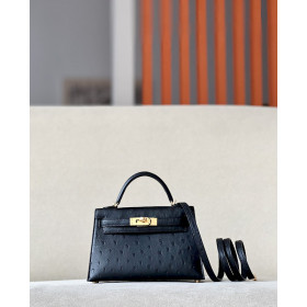 Hermes Kelly Mini HSS Epsom Etoupe(18) And Craie(10)Gold Hardware Black