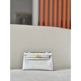 Hermes Kelly Mini HSS Epsom Mauve Sylvestre(X9) And Nata(I2)Palladium Hardware White