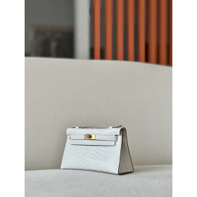 Hermes Kelly Mini HSS Epsom Mauve Sylvestre(X9) And Nata(I2)Palladium Hardware White