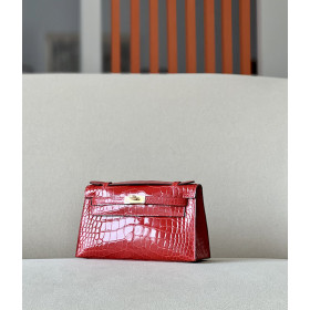 Hermes Kelly Mini HSS Epsom Trench(S2) And Gold(37)Gold Hardware Red