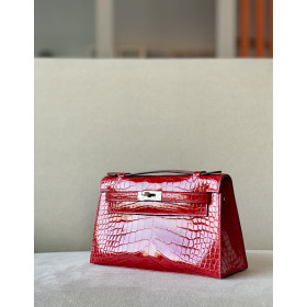 Hermes Kelly Mini HSS Ostrich Beton(8L) And Nior(89)Gold Hardware Red