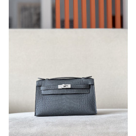 Hermes Kelly Mini Lizard Black Saphir (73) Gold Hardware