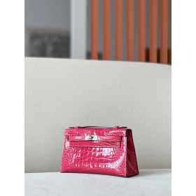 Hermes Kelly Mini Ostrich Nior (89) Gold Hardware Pink
