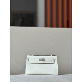 Hermes Kelly 25 Ostrich Anemone(P9) Gold Hardware White