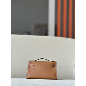Hermes Kelly Pochette Epsom Etoupe (18) Gold Hardware Brown