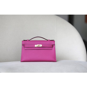 Hermes Kelly 25 Ostrich Parchemin (3C) Palladium Hardware Rose Pink