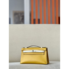 Hermes Kelly Mini HSS Epsom Nata(I2) And Gris Asphalte(M8)Gold Hardware Yellow