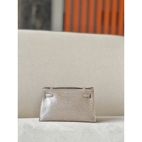 Hermes Kelly Pochette Alligator Nior (89) Gold Hardware Light Beige