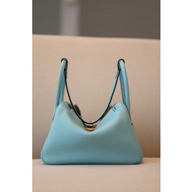 Hermes Lindy Mini HSS Swift Feu(9J) And Sesame(2S)Palladium Hardware Blue