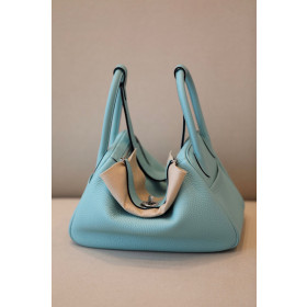 Hermes Lindy Mini HSS Swift Feu(9J) And Sesame(2S)Palladium Hardware Blue