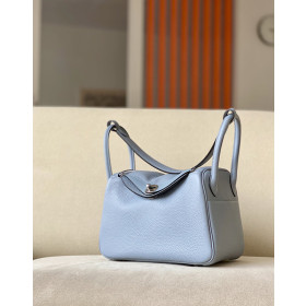 Hermes Lindy Mini HSS Swift Rose Pourpre(L3) And Rose Mexico(0D)Gold Hardware Blue