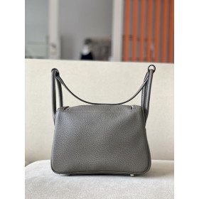 Hermes Lindy Mini Swift du Nord (P3) Palladium Hardware Elephant Grey