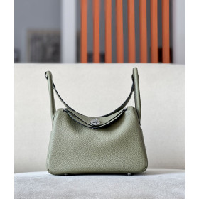 Hermes Lindy 26 Clemence Biscuit (4B) Gold Hardware Olive Green