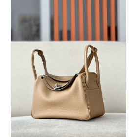 Hermes Lindy 26 Clemence Paradise (2T) Palladium Hardware Brown