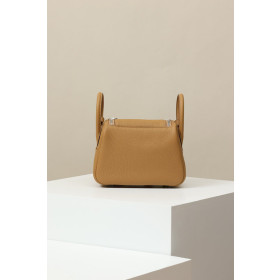 Hermes Lindy 26 Clemence Sauge (Q1) Palladium Hardware Brown