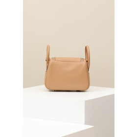 Hermes Lindy Clemence Gris Meyer (0L) Gold Hardware Brown