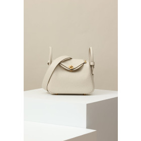 Hermes Lindy Mini Clemence ?Jaune milton (I8) Palladium Hardware White