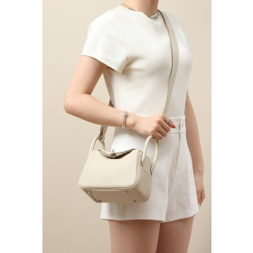Hermes Lindy Mini HSS Swift Menthe(6W) And Vert Bosphore(W0)Palladium Hardware Beige