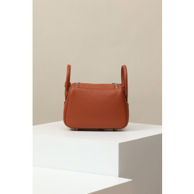 Hermes Lindy Mini Clemence Beton (8L) Gold Hardware Brown