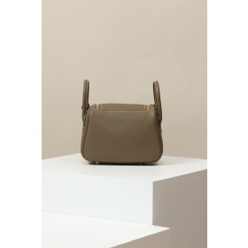 Hermes Lindy Mini Clemence Biscuit (4B) Palladium Hardware Elephant Grey