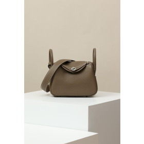 Hermes Lindy Mini Clemence Pale (08) Gold Hardware Elephant Grey