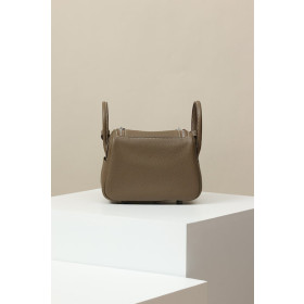 Hermes Lindy Mini Clemence Pale (08) Gold Hardware Elephant Grey