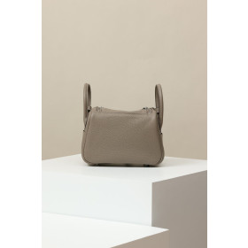 Hermes Lindy Mini Clemence Cuivre (6C) Gold Hardware Elephant Grey