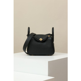 Hermes Lindy Mini Clemence Gold (37) Gold Hardware Blue