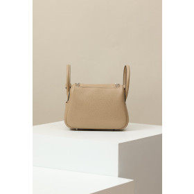 Hermes Lindy Mini Clemence Menthe (6W) Gold Hardware Dark Beige