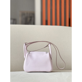 Hermes Lindy Mini Clemence Rose Sakura (3Q) Palladium Hardware Light Purple