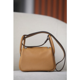 Hermes Lindy Mini Clemence Vert Comics (0Z) Palladium Hardware Brown