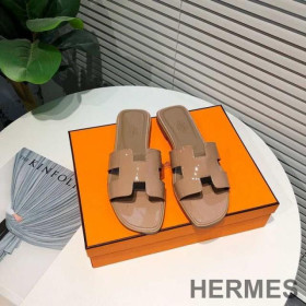 Hermes Oran Slides Women Nappa Leather Nude