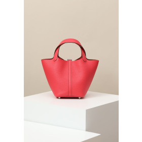 Hermes Picotin Lock 18 Clemence and Matt Alligator Nior(89)Palladium Hardware Red