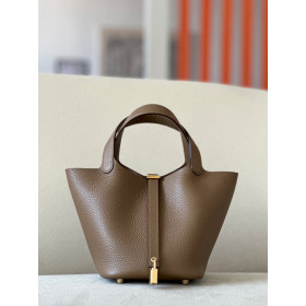Hermes Roulis Mini Evercolor Vert Vertigo (U4) Gold Hardware Dark Brown