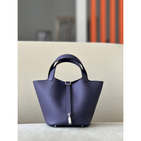 Hermes Picotin Lock 18 Clemence Beton(8L) Gold Hardware Dark Purple