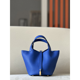 Hermes Picotin Lock 18 Clemence Bieu Agate(R2) Palladium Hardware Blue