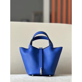 Hermes Picotin Lock 18 Clemence Biscuit(4B) Gold Hardware Blue