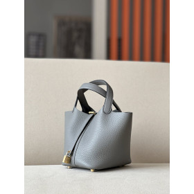 Hermes Picotin Lock 18 Clemence Brique(36) Gold Hardware Dark Grey