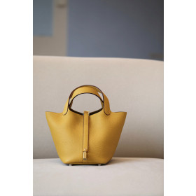 Hermes Roulis Mini HSS Evercolor Mauve Pale (09) And Gold(37)Palladium Hardware Yellow