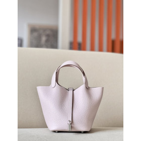 Hermes Picotin Lock 18 Clemence Calf So Balck PVD Hardware Light Pink