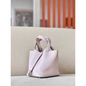 Hermes Picotin Lock 18 Clemence Calf So Balck PVD Hardware Light Pink