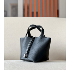 Hermes Picotin Lock 18 Clemence Cuivre(6C) Palladium Hardware Black