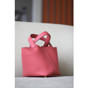 Hermes Picotin Lock 18 Clemence and Matt Alligator Vert verone(U1)Gold Hardware Pink