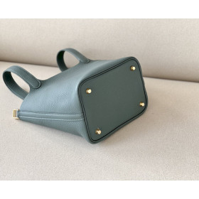 Hermes Picotin Lock 22 Clemence Nior(89) Gold Hardware Green