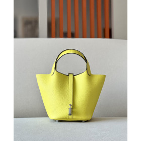 Hermes Picotin Lock 22 Clemence Deep Blue(S4) Gold Hardware Yellow