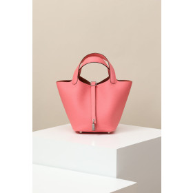 Hermes Picotin Lock 18 Clemence Gold(36) Palladium Hardware Pink