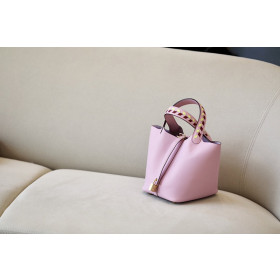 Hermes Picotin Lock 18 Clemence Rouge H(55) Gold Hardware Light Pink