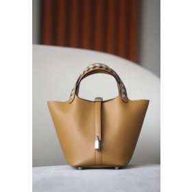Hermes Picotin Lock 18 Clemence Gris Tourterelle(81) Palladium Hardware Brown